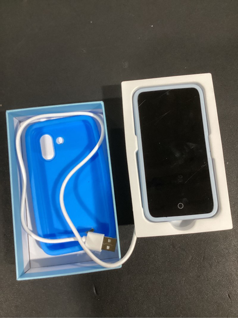 Condition photo showing As Is for Kids Smart Phone, 3.97" Touchscreen Learning Toy with Dual Camera, 210+ Games, 190+ Drawing Activities, and 45+ Fun Stickers, 8GB Kids Cell Phone, Perfect Birthday for Ages 3-12 Light Blue