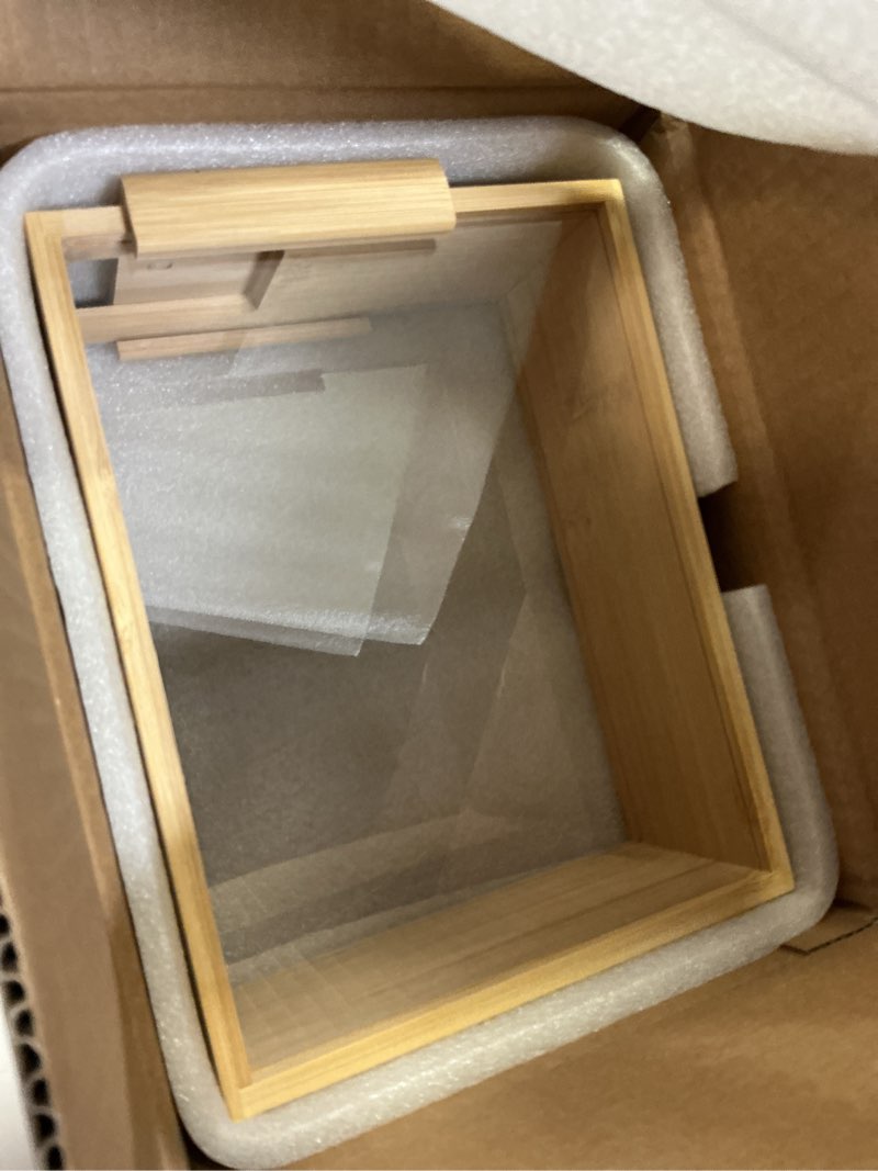 Condition photo showing Good Condition for 4 Pack Food Dispenser, Bamboo Cereal Dispenser with Magnetic Sliding Lid, 2L Dry Food Storage Container for Pantry, Kitchen Organization - Rice, Flour, Pasta, Snacks, Candy