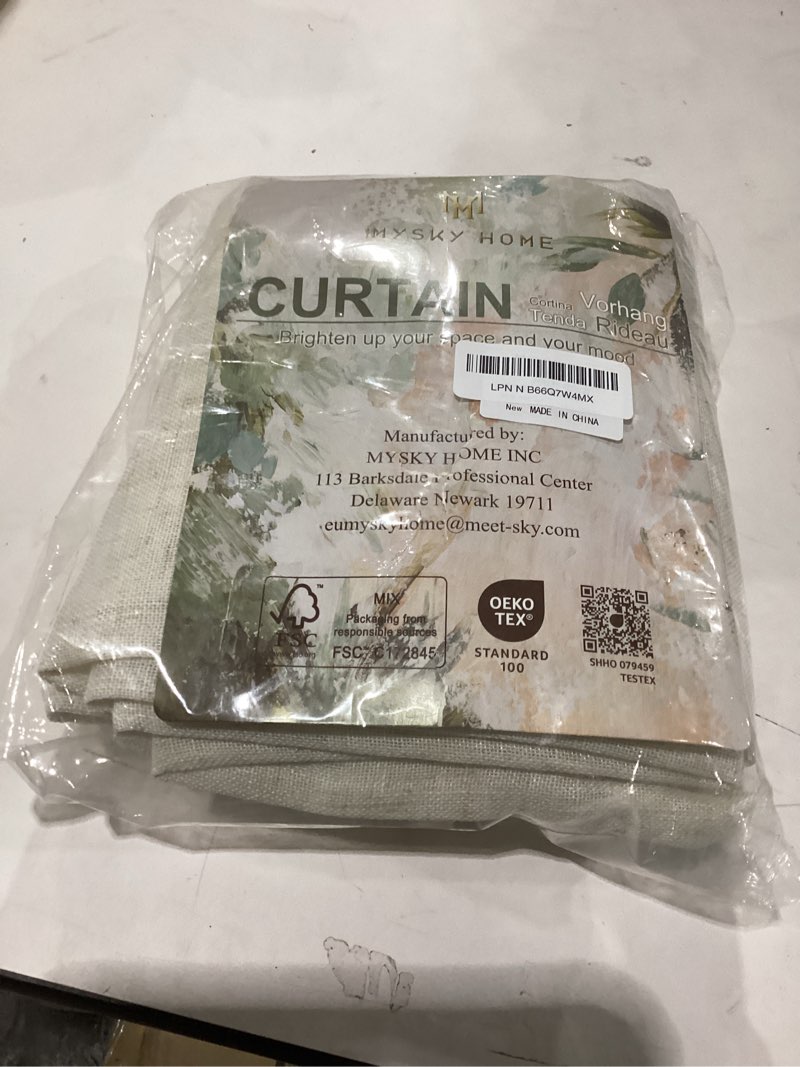 Condition photo showing New/Like New for MYSKY HOME Sheer Curtains 63 Inch Length for Bedroom, Window Curtain Panels Light Filtering Privacy Protect Drapes Set, Boho Farmhouse Style Texture Soft Touch, 50" x 63", Linen, 2 Panels 50"W x 63"L (Pack of 2) Linen
