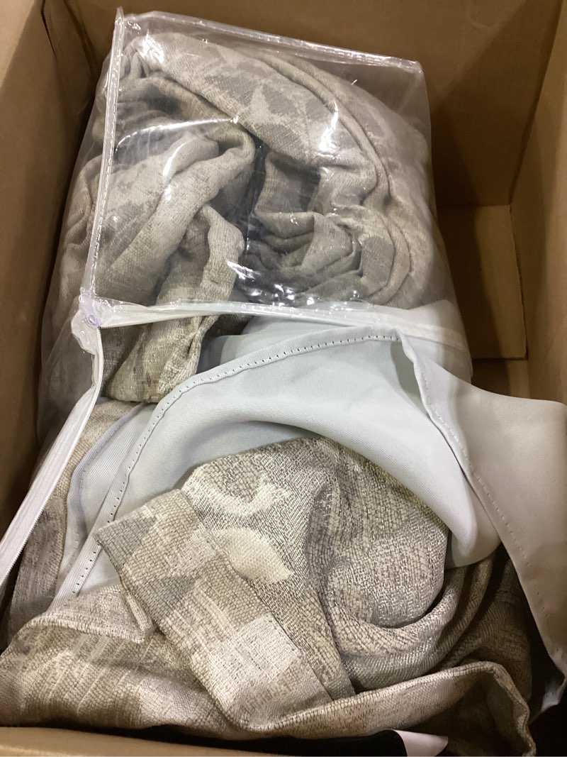 Condition photo showing Good Condition for Randall 90% Linen-Look Curtain Farmhouse Brown Floral Print 90 Inch Long Thermal Insulated Back Tab Drape for Living Room Bedroom Blackout Pattern Country Vintage 2 Panels Set Rod Pocket Brown Leaf-sand 40"W x 90"L (Pack of 2)