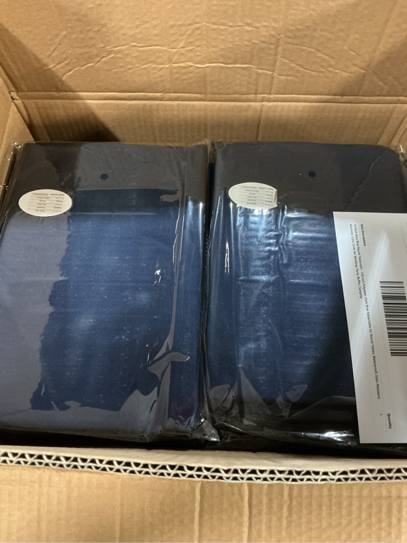 Condition photo showing New/Like New for 12 pack navy blue rectangle tablecloths for 6 foot tables,waterproof dark blue table clothes in bulk for wedding,polyester stain resistant rectangle table cover for party buffet camping 60 x102 inch navy blue 12 packs - 60x102 inch - rectangle