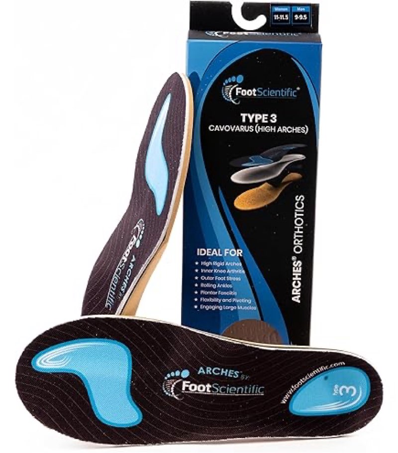 arches insoles type 3 - supination/high arch, men's size 16-16.5/ women's size 18-18.5