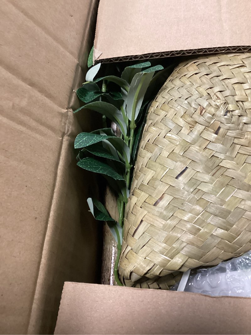 Condition photo showing New/Like New for tneltueb faux olive tree 6ft - indoor tall artificial olive trees with planter & basket and lights, artificial plants with natural wood trunk and realistic fruits for home living room office decor 6ft green