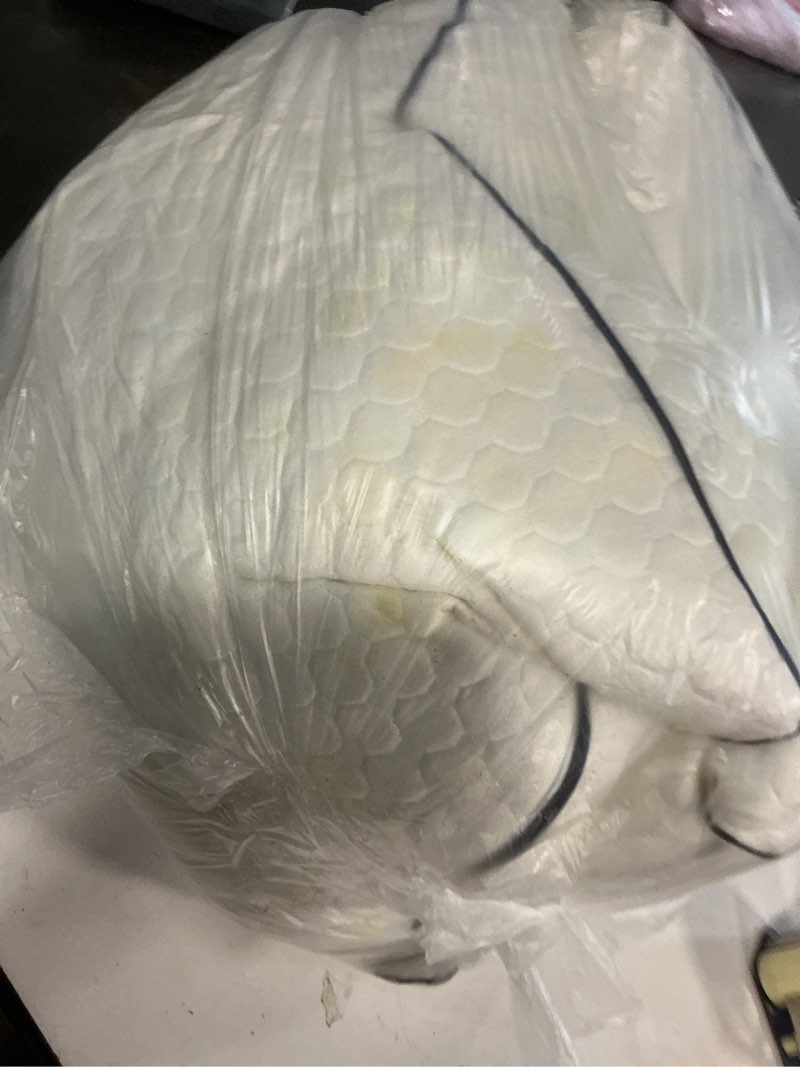 Condition photo showing As Is for Shredded Memory Foam Pillows Queen Size Set of 2, Queen Pillows for Sleeping 2 Pack, Adjustable Firm Pillow for Side Back Stomach Sleepers, Washable Bed Pillow White Queen (Pack of 2)