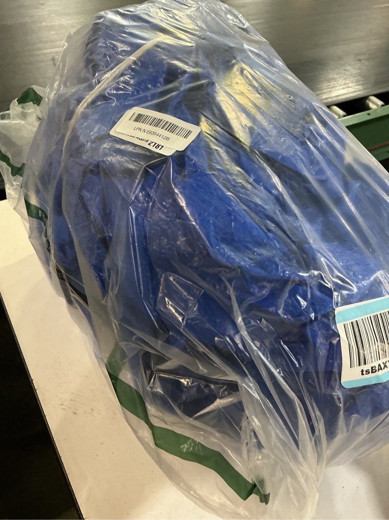 Condition photo showing As Is for solar heating round pool cover, blue, 12 ft
