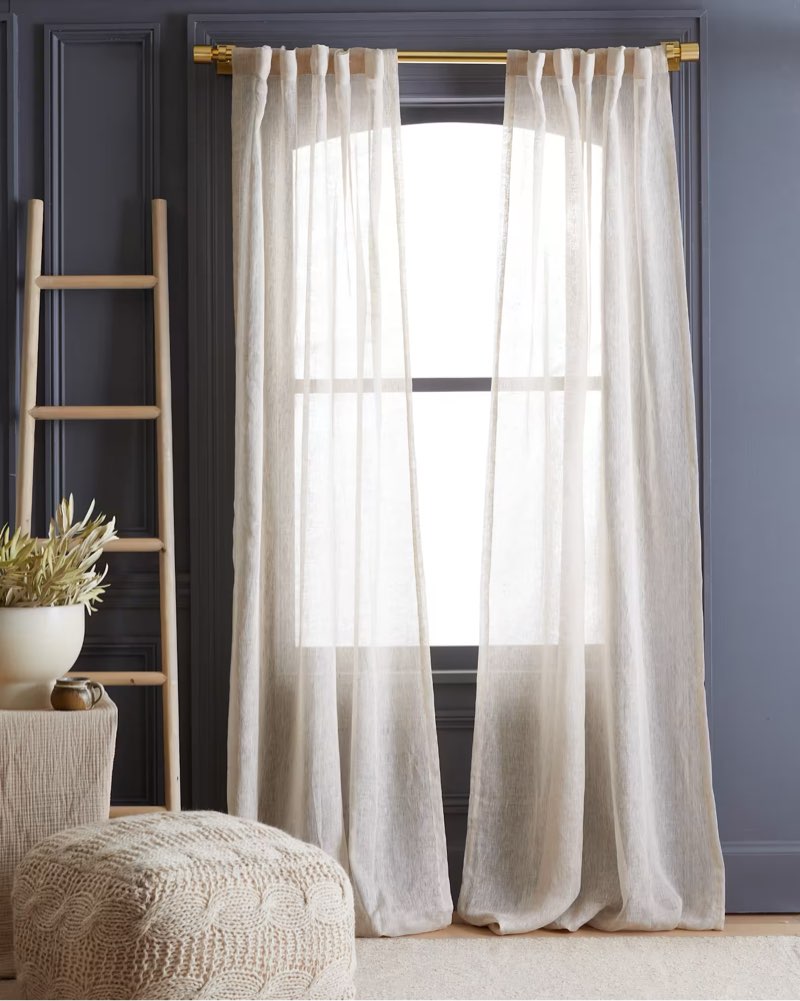 european linen sheer curtain set (set of 2)