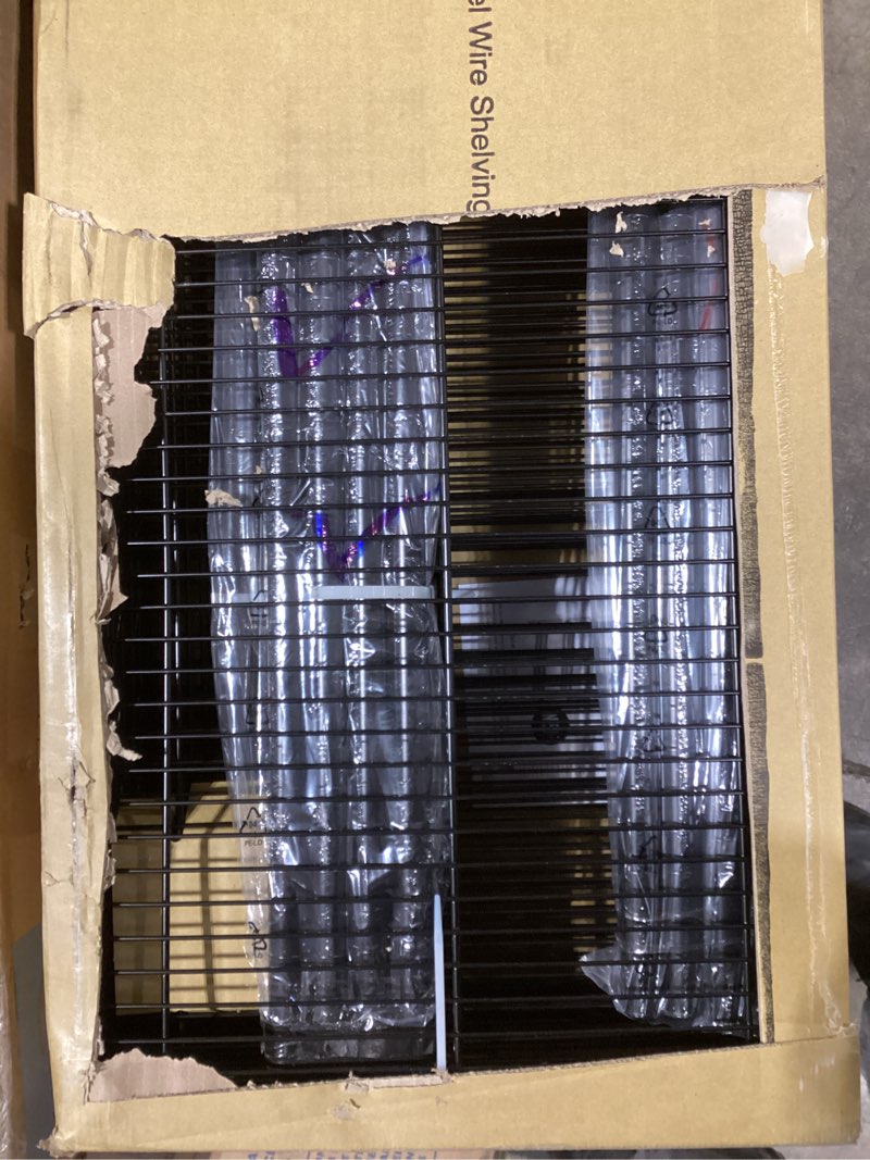 Condition photo showing Good Condition for Seville Classics UltraDurable Heavy Duty NSF Solid Steel Wire Rack Storage Unit, Organizer for Garage, Warehouse, Office, Restaurant, Classroom, Kitchen, Black, 5-Tier Shelving, 48" W x 18" D Black 5-Tier Shelving, 48" W x 18" D