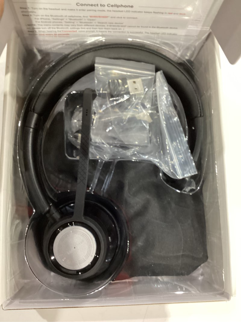 Condition photo showing Good Condition for Link Dream Trucker Bluetooth Headset 20H Talktime Wireless Headset with 270°Rotatable Noise Cancelling Microphone USB Dongle for Online Meeting, Office Home, Call Center, Computer, Cell Phone (BH60)