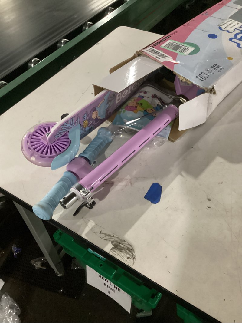 Condition photo showing Good Condition for BELEEV V2 Scooters for Kids with Light-Up Wheels & Stem & Deck, 2 Wheel Folding Scooter for Girls Boys, 3 Adjustable Height, Non-Slip Pattern Deck, Lightweight Kick Scooter for Children Ages 3-12 Purple