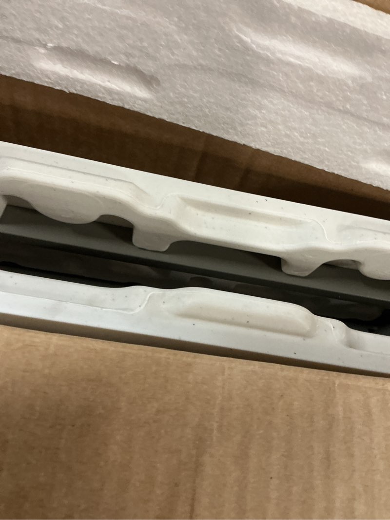 Condition photo showing New/Like New for Folding Table 4 Foot Portable Heavy Duty Plastic Fold-in-Half Utility Table Small Indoor Outdoor Adjustable Height Folding with Carrying Handle, Camping and Party,White | Portable, Heavy Duty, Fold-in-Half, Indoor Outdoor, Adjustable Height, Folding