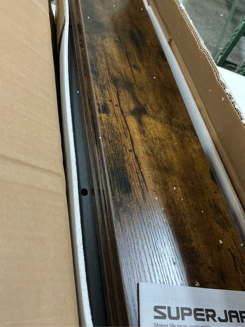 Condition photo showing New/Like New for SUPERJARE 102 Inch Sofa Table with 2 Power Outlets and USB-C Ports, 5.9 Inch Narrow Console Table with Storage, Extra-Long, for Entryway Hallway Couch Behind Sofa, Small Spaces, Rustic Brown Rustic Brown 5.9"D x 102.3"W x 29.7"H