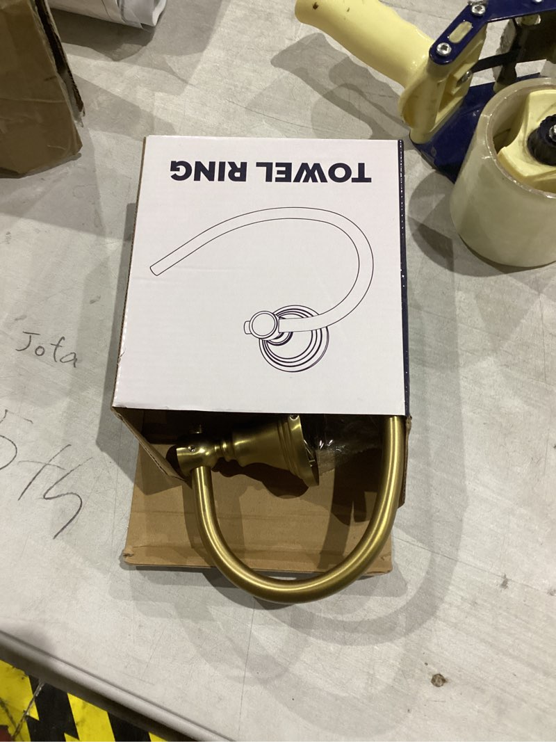 Condition photo showing Good Condition for Gold Towel Ring for Bathroom, Stainless Steel Hand Towel Holder Wall Mounted, Brushed Finish Towel Holder Heavy Duty Towel Hanger for Bath Gold 1