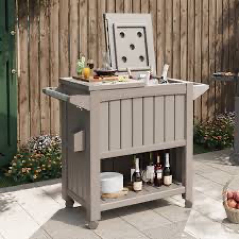 84 Quart Large Capacity Patio Rolling Cooler With Wheels