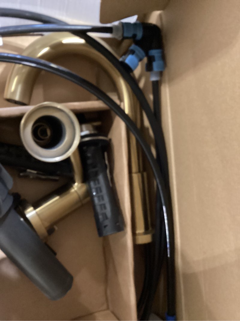 Condition photo showing Good Condition for allen + roth harlow simplefit brushed gold widespread 2-handle watersense mid-arc