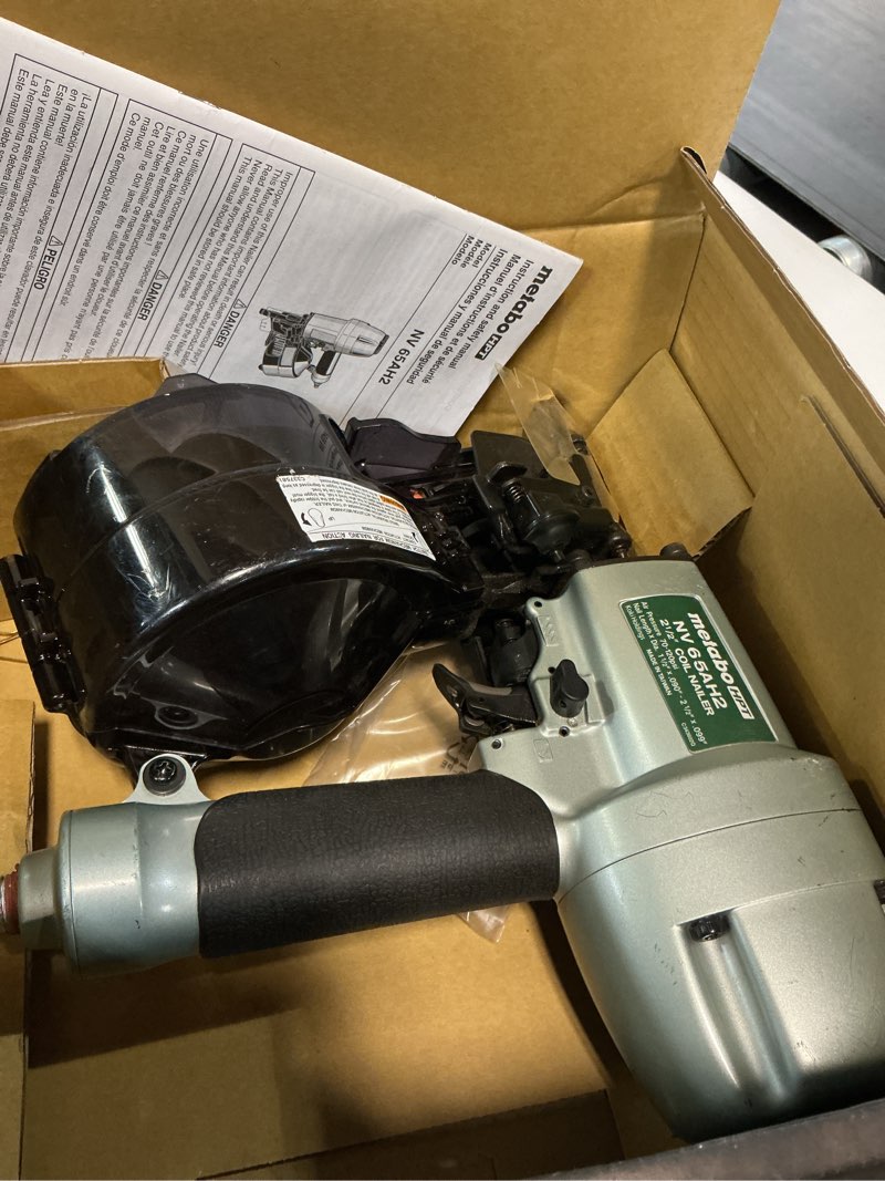 Condition photo showing As Is for metabo hpt 2-1/2-in 15-degree pneumatic siding nailer