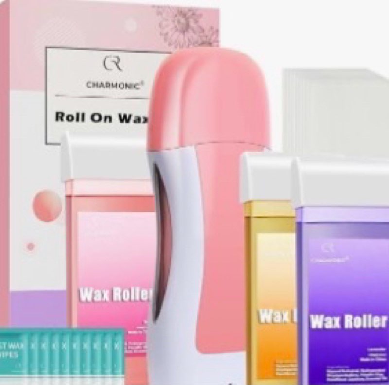 Roll On Wax Kit, Portable Wax Roller Kit for Coarse/Fine Hair Removal, Beginners Waxing Roller for A
