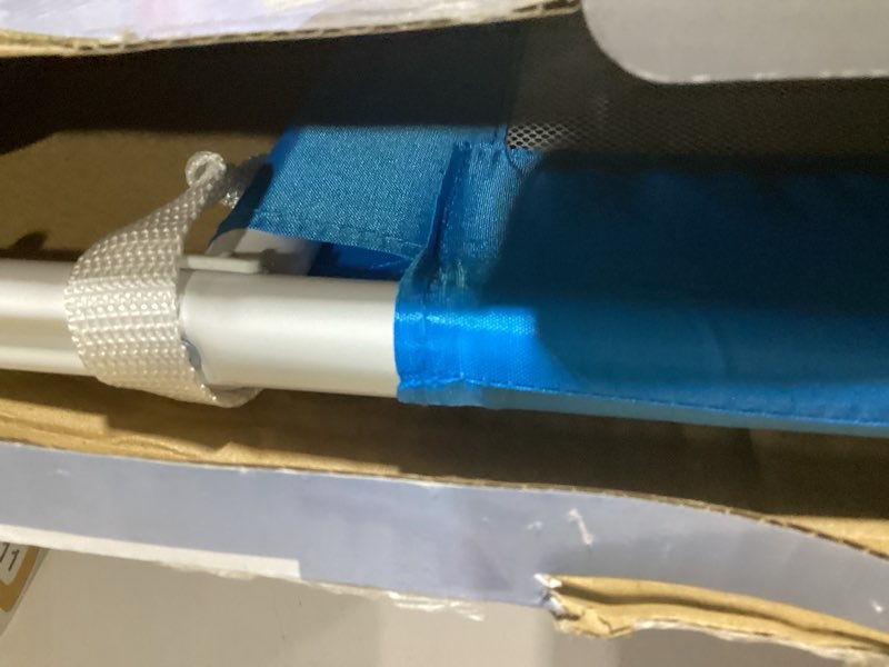 Condition photo showing Good Condition for Dream On Me Adjustable Mesh Bed Rail, Two Height Levels, Ready To Use, Compatible with Adult Twin Size Beds, All Steel construction, Equipped with Guard Gap, Durable Nylon Fabric Mesh, Blue