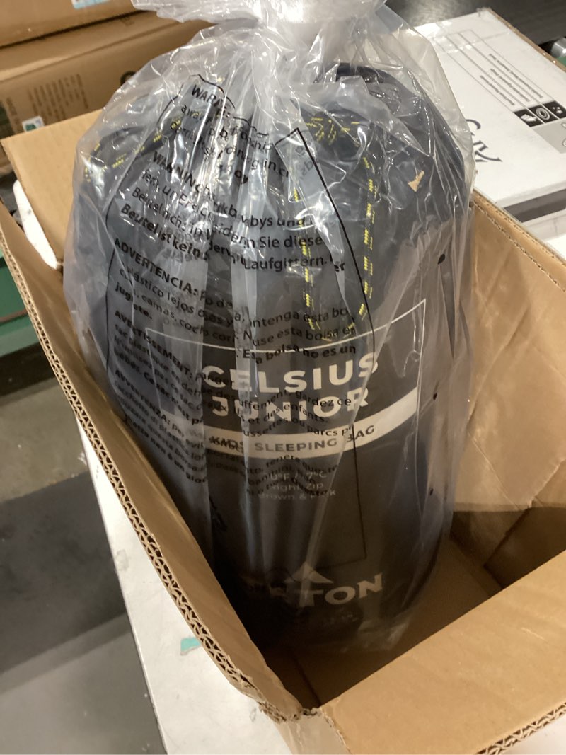 Condition photo showing New/Like New for teton junior, 20 degree and 0 degree sleeping bags. finally, sleeping bag for boys, girls, all kids, warm and comfortable, for all camping weather and built to last brown junior 20f