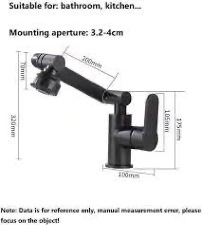 *similar to stock photo*missing pieces*Bathroom faucets for Sink 1 Hole,Kitchen Faucet,Kitchen Sink Faucet,Robotic arm Faucet,Universal 1080 Swivel Robotic arm Swivel Extension Faucet Aerator
