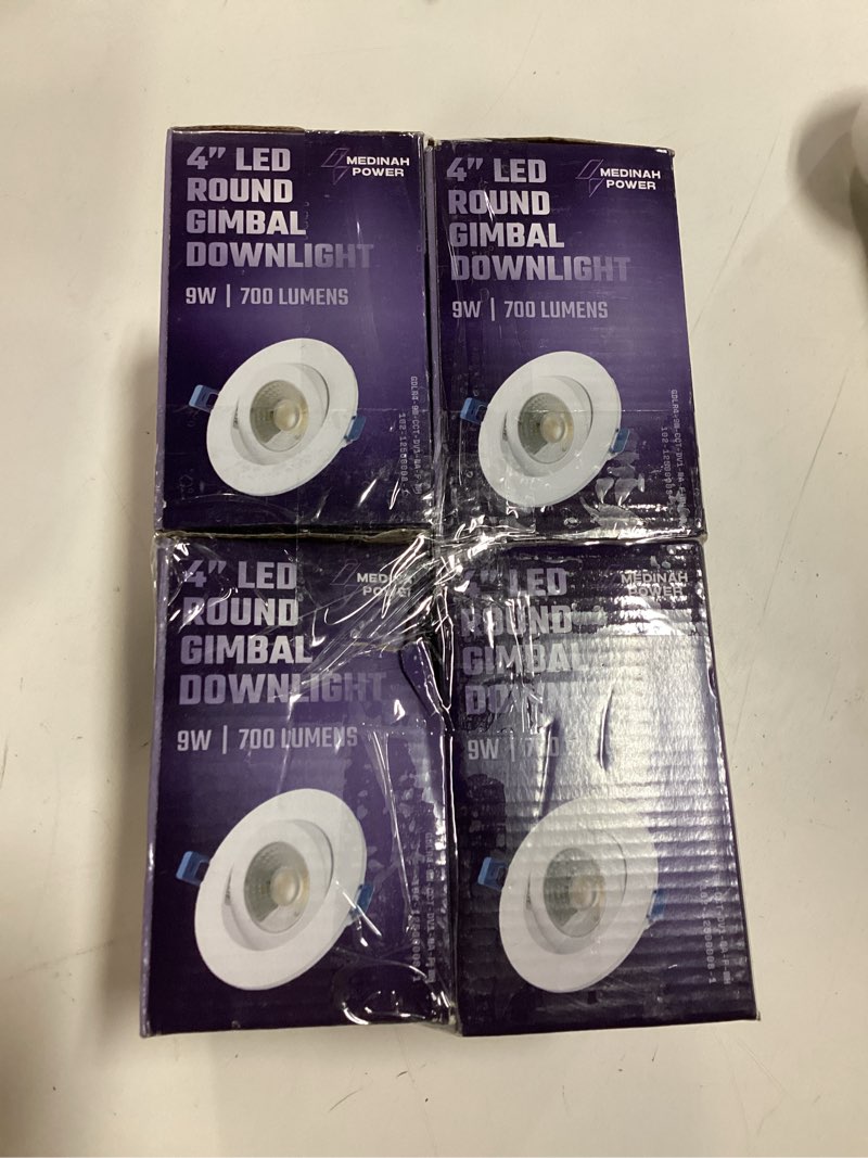 Condition photo showing New/Like New for gdlr4-9w-cct-dv1-na-f-wh led recessed gimbal downlight recessed light white 4pack
