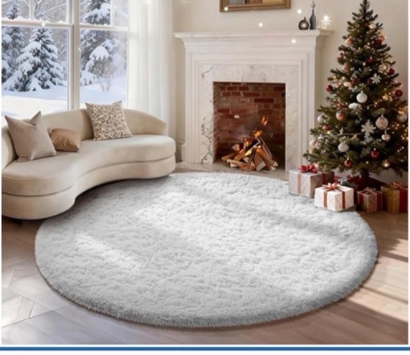 5x5 grey round rug 5ft living room circle rug vintage gray round area rug non slip indoor carpet for entryway dining room bedroom grey 5' (round)