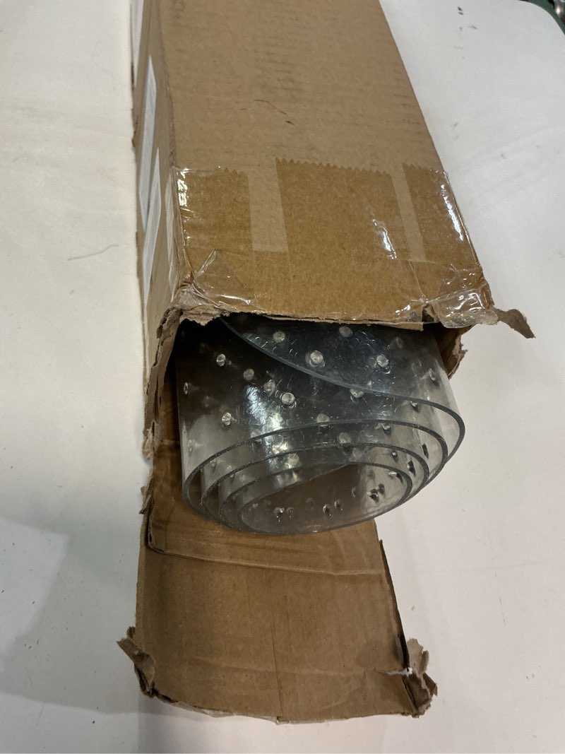 Condition photo showing As Is for Office Chair Mat for Low Pile Carpet with Lip, 36" x 48" Clear Heavy Duty Plastic Floor Protector fo