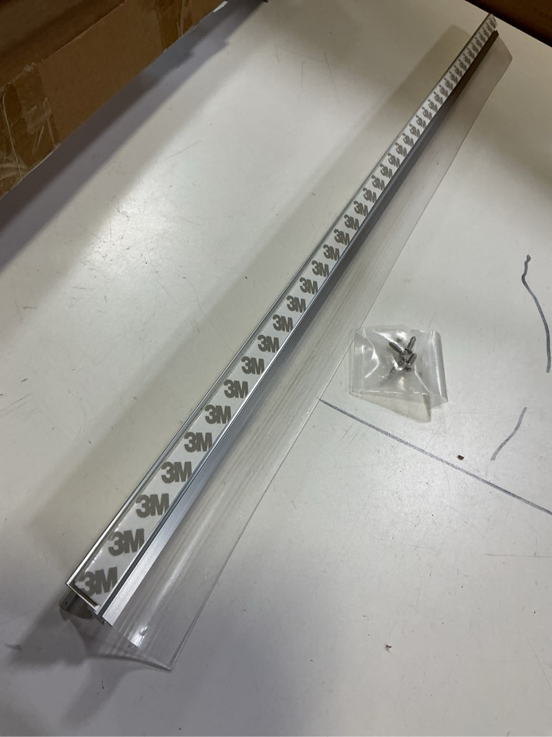 Condition photo showing Good Condition for bsfrnf25 chrome framed shower door replacement drip rail with vinyl sweep door water deflector, applied mounting tape and screws (25inch)