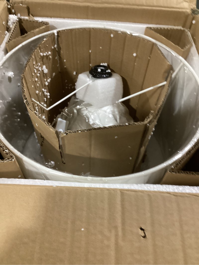 Condition photo showing Good Condition for Deco 79 Ceramic Room Table Lamp Layered Petal Accent Lamp, Lamp 15" x 15" x 28", White