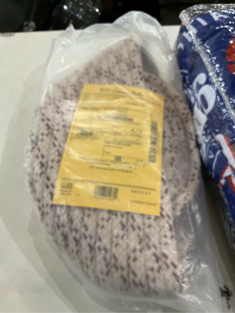 Condition photo showing As Is for Holiday Wool Lidded Crock Basket - Red 12”x12”x8”