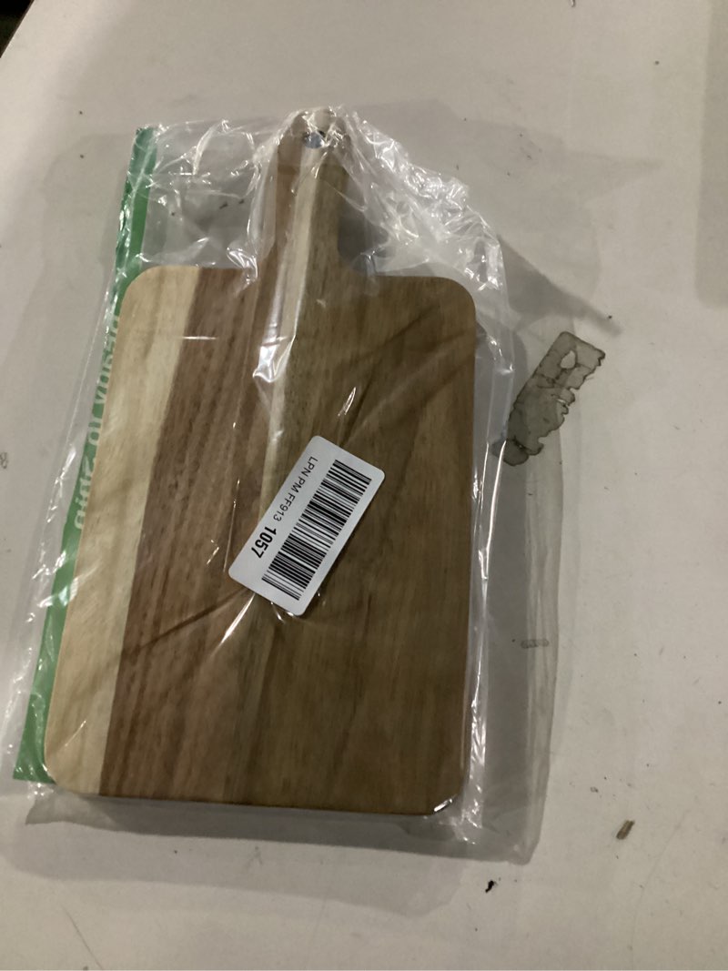 Condition photo showing Good Condition for zeqi acacia wood cutting board with handle 13.7''x7'' / charcuterie board/serving board/cheese, bread, vegetables & fruits serving board (rectangular) small-rectangular-13.7x7