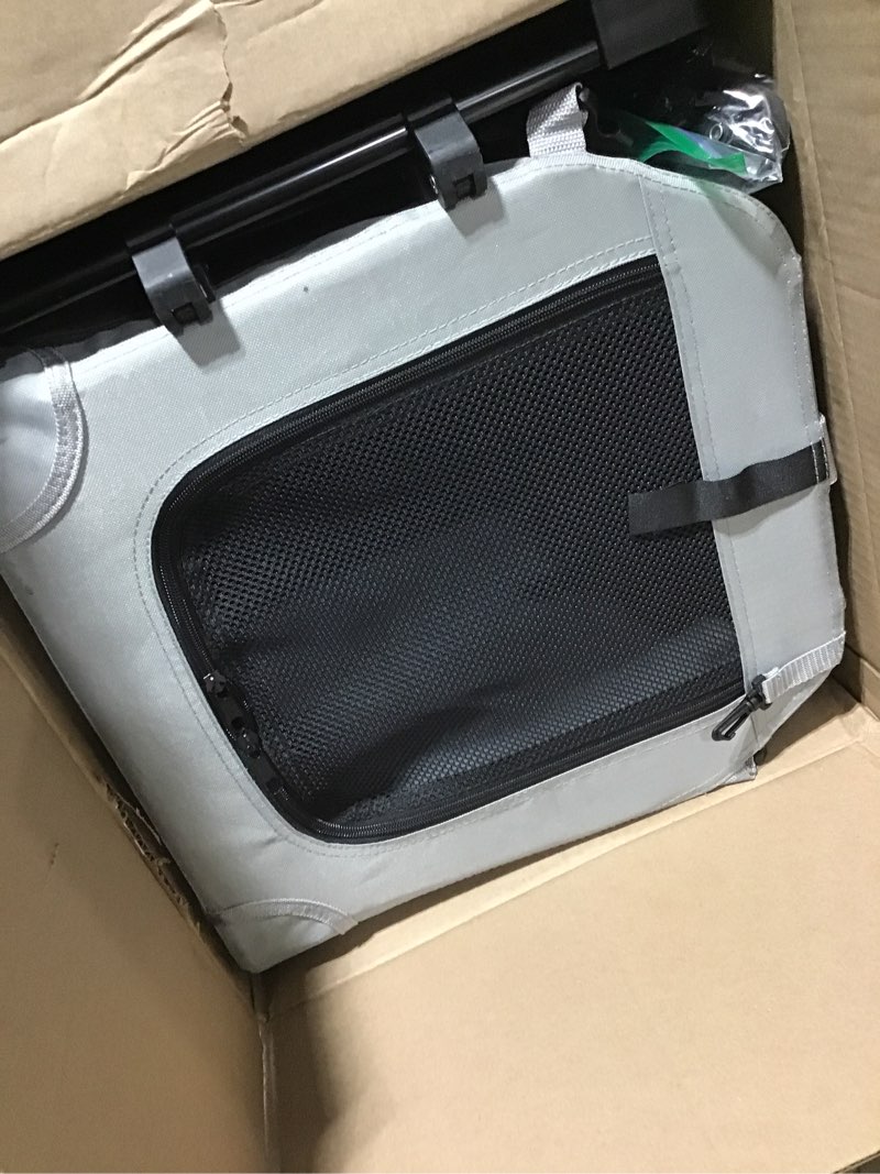 Condition photo showing Good Condition for Extra Large Cat Carrier Soft Sided with Wheels Folding Small Medium Dog Pet Carrier 24"x16.5"x16" Travel Collapsible Ventilated Comfortable Design Portable Vehicle Grey without curtain