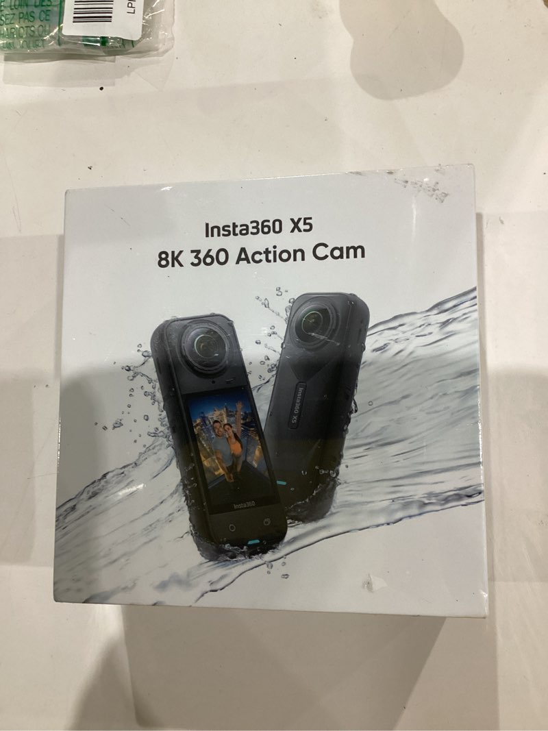 Condition photo showing New/Like New for Insta360 X5 - Waterproof 8K 360° Action Camera, Leading Low Light, Invisible Selfie Stick Effect, Rugged and Replaceable Lens, 3-Hour Battery, Built-in Wind Guard, Stabilization, Triple AI Chip Design Midnight Black Standard Bundle