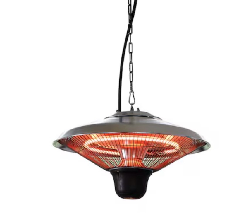 Style Selections 5118 -BTU 1500 -W Hanging Silver Aluminum Electric Patio Heater