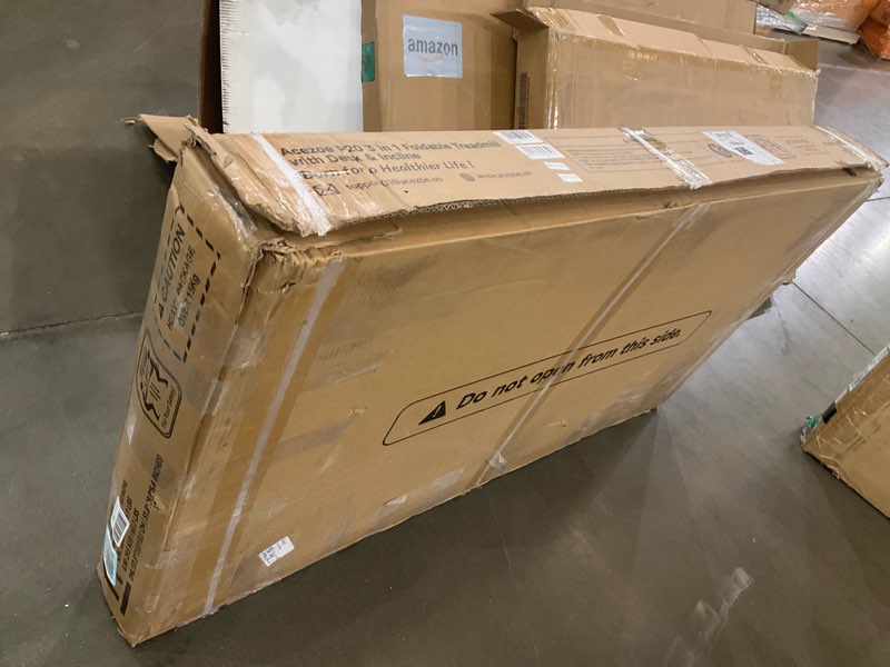 Condition photo showing As Is for 3 in 1 Under Desk Treadmill with Incline, Walking Pad with Removable Desk Workstation, Adjustable Height for Different Need, 300lbs Capacity, Foldable Compact for Home Small Office Black Yellow