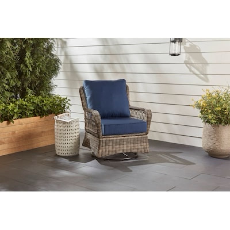 allen + roth with stainmaster 25-in x 25-in 2 -piece navy madera linen deep seat patio chair