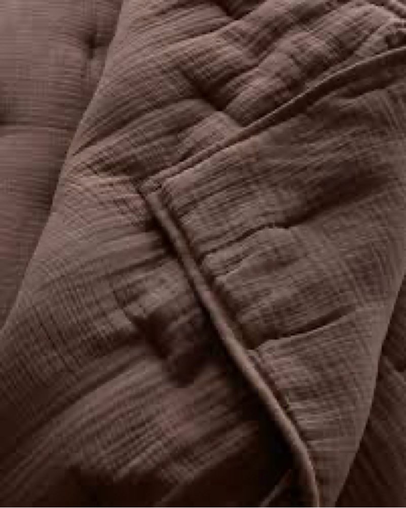 ((size king))quince organic airy gauze quilt set in chocolate