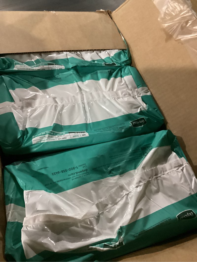 Condition photo showing New/Like New for Depend Adult Diapers with Tabs, Incontinence Protection with Tabs, Unisex, Small/Medium (19–34" Waist, Up To 170 lbs), Maximum Absorbency, 60 Count (3 Packs of 20) Small/Medium 60
