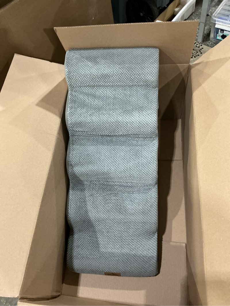 Condition photo showing New/Like New for Dog Stairs for Small Dog 22.6" H, Curved Pet Step for Puppy, Older Cat, Medium Pet Ramp for High Bed, Ladder with High Density Foam, Durable, 5 Step, 15.7x33x22.6 inch, Grey Grey 5 15.7x33x22.6in