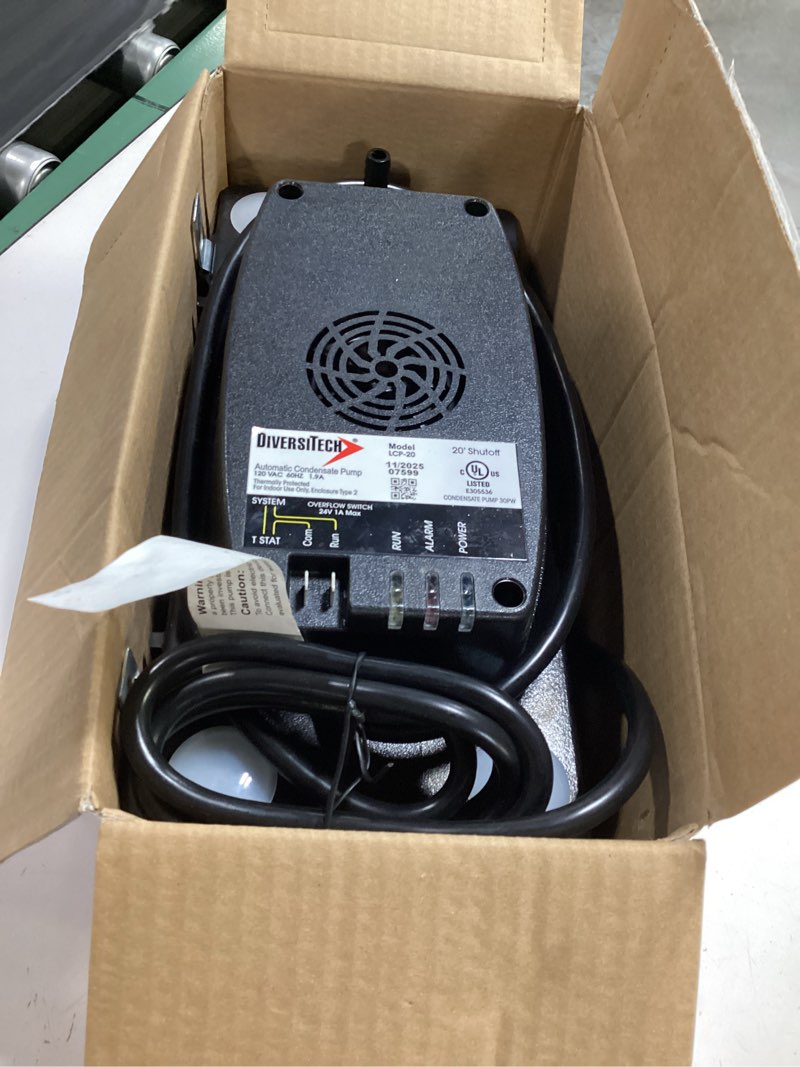 Condition photo showing Good Condition for diversitech 1/30-hp 120 -volt 1.6-gallon thermoplastic condensate pump