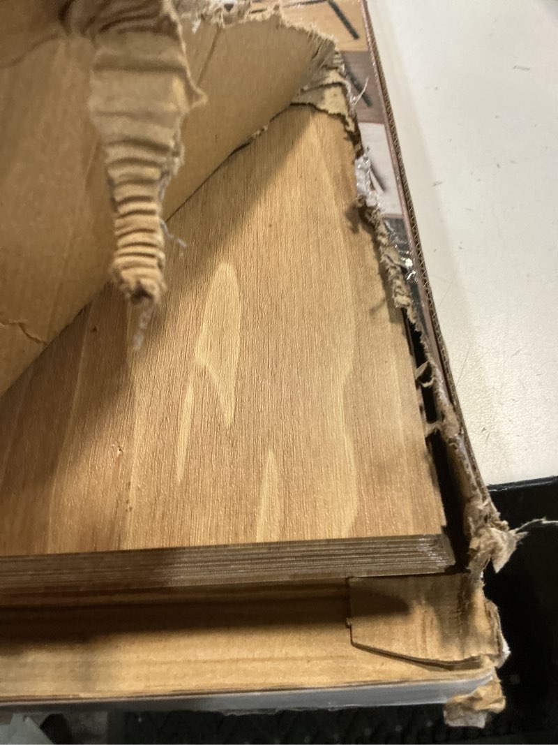 Condition photo showing Good Condition for 30 sq.ft. peel and stick vinyl floor tiles 36\" x 6\" wood look planks, 20 pack waterproof self-adhesive flooring tiles, diy for renter, kitchen, living room, rv, oak brown 36x6 inch oak brown 20