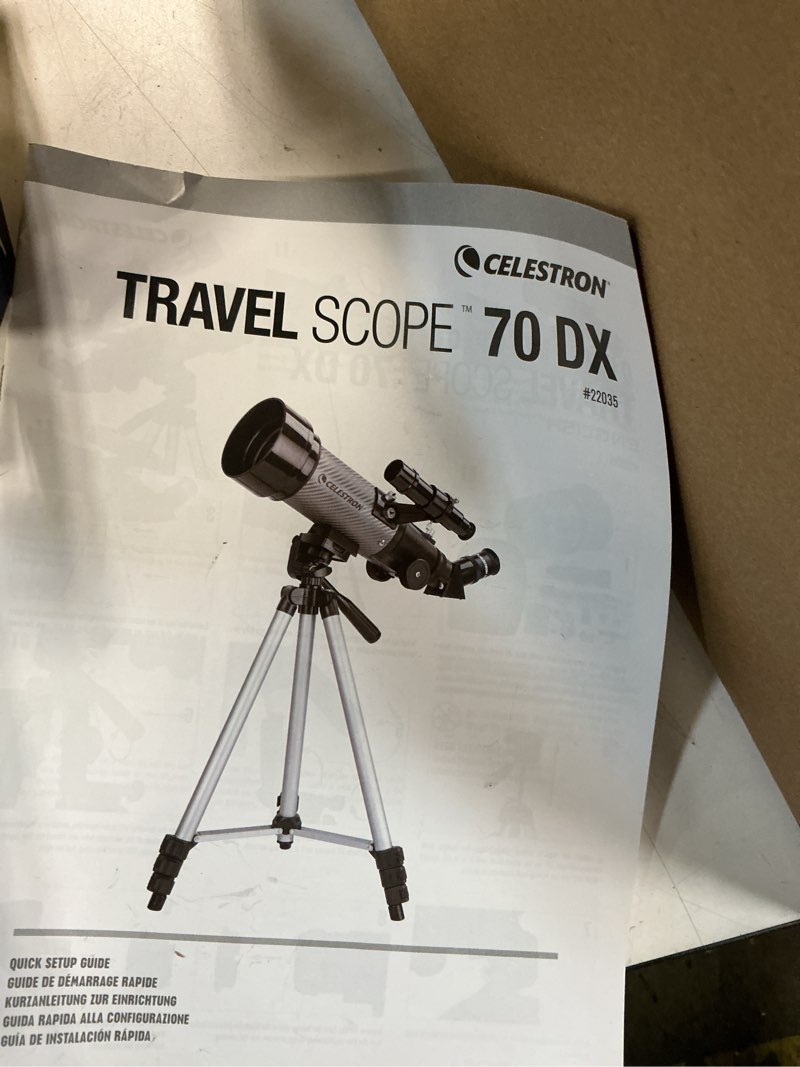 Condition photo showing Good Condition for Celestron Travel Scope 70DX Portable Refractor Telescope – 70mm Aperture, Fully-Coated Glass Optics – Includes Bonus Phone Adapter, Backpack & More – Ideal for Beginners & Travel Travel Scope 70 DX