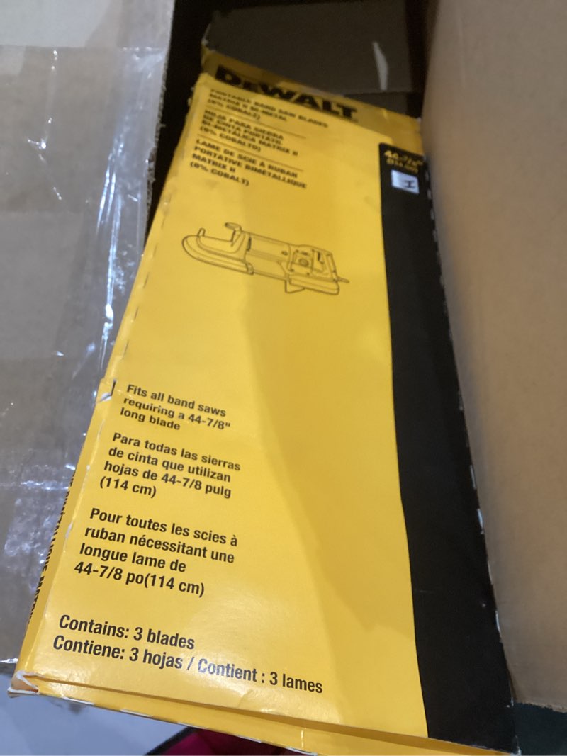 Condition photo showing Good Condition for DEWALT Portable Band Saw Blade, 44-7/8-Inch, .020-Inch, 18 TPI, 3-Pack (DW3983) 44-7/8 Inch (Pack of 3)