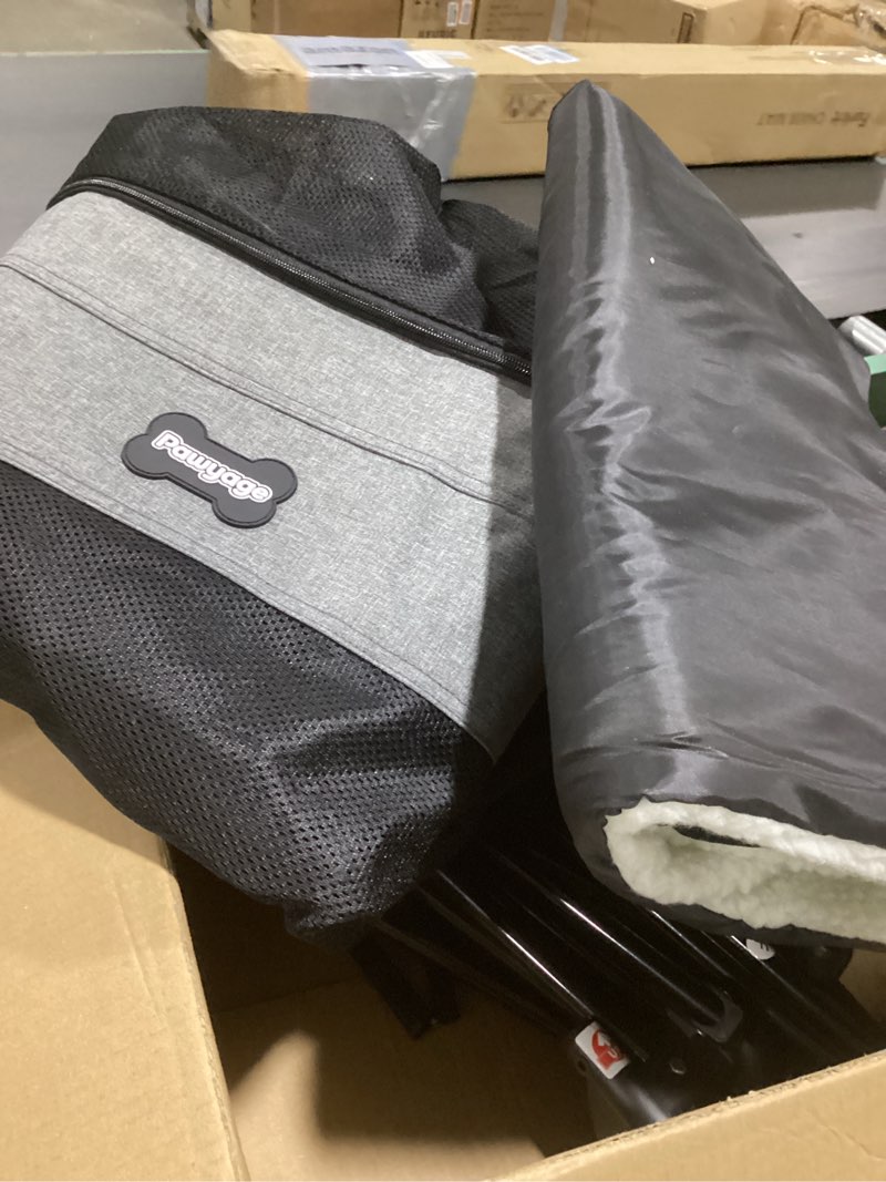 Condition photo showing As Is for similar to collapsible dog crate, portable soft dog crate with fleece bed for medium dog, folding travel carrier kennel with 3-door mesh windows for indoor &outdoor 36.0\"l x 25.0\"w x 25.0\"h black