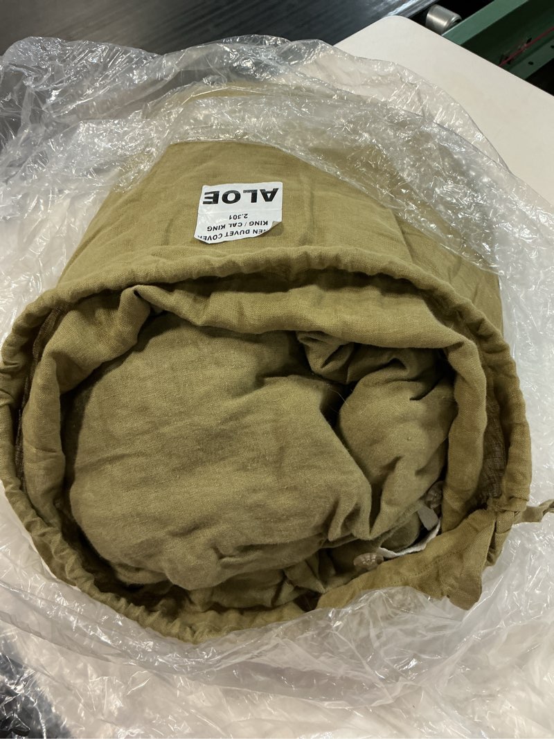 Condition photo showing As Is for european linen duvet cover cal king 