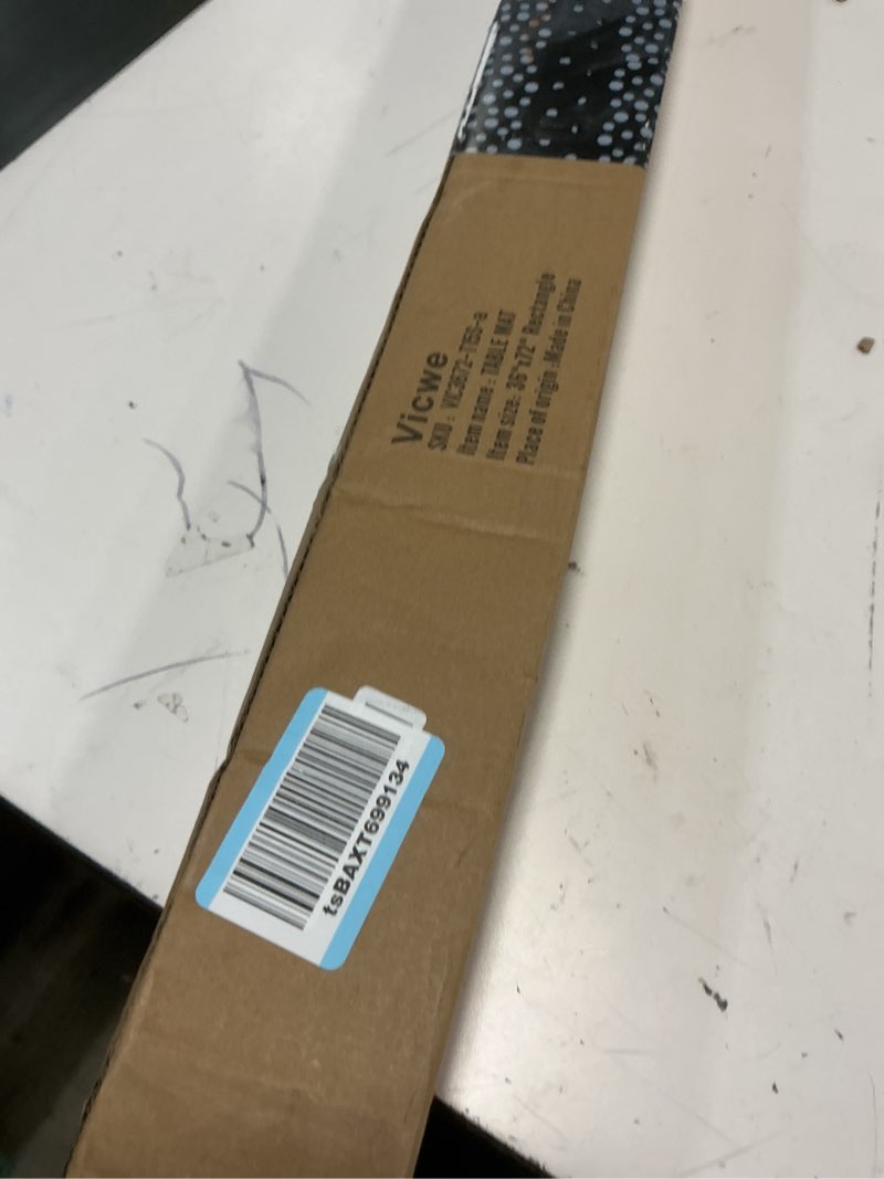 Condition photo showing New/Like New for vicwe clear table cover protector, 36x72 inch table cover, 1.5 mm thick clear table protector, waterproof desktop protector for writing desk, dining room table clear 1.5mm 72" x 36"