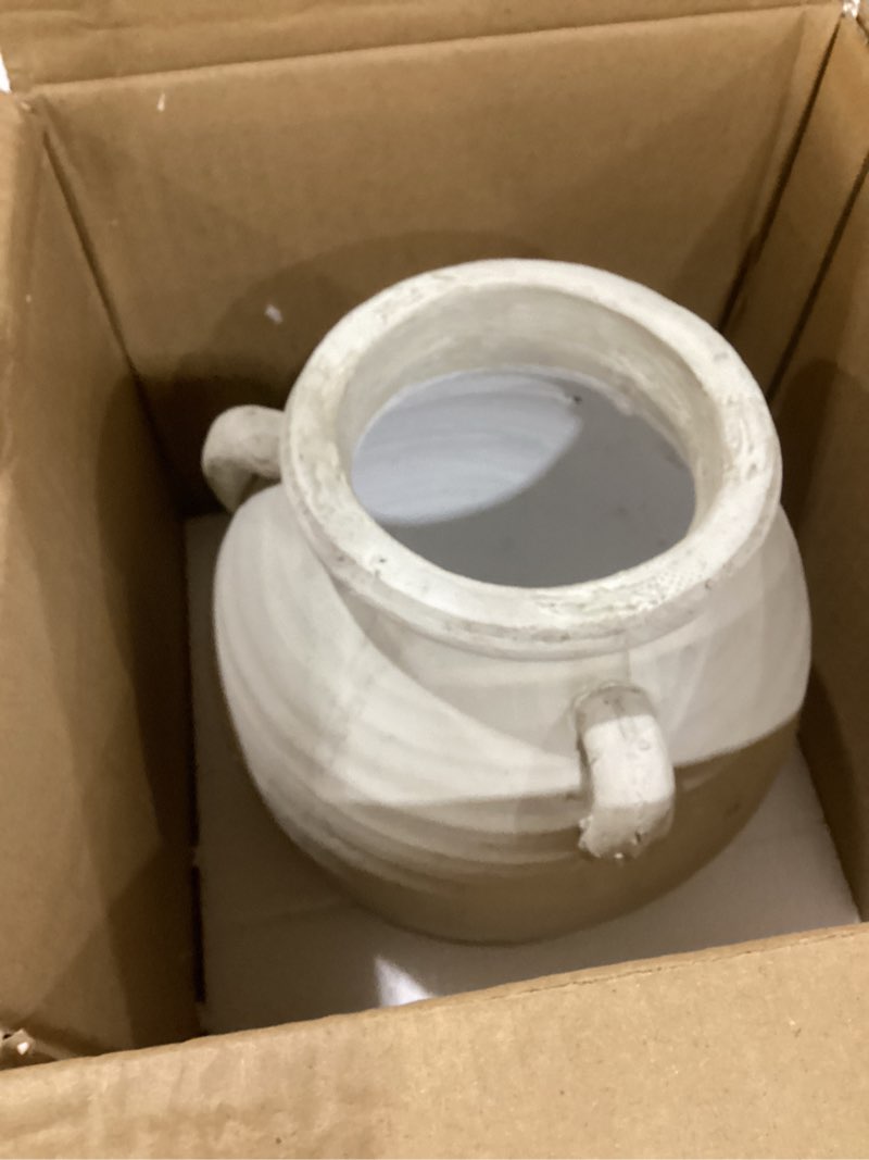 Condition photo showing New/Like New for Mulberry Lane Co. White Vase - Antique Terracotta Vase for Pampas Grass, Pottery Barn-Inspired, Anthropologie Home Decor Style, Jarrones Decorativos para Sala, Boho Chic, Home Decor