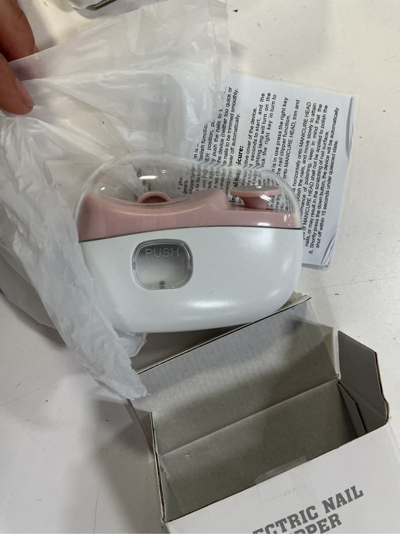 Condition photo showing Good Condition for electric nail clipper, electric nail clippers for seniors with led light, cordless automatic nail trimmer with adjustable speed for fingernails and toenails (3 speed settings, pink) 3 speeds - pink