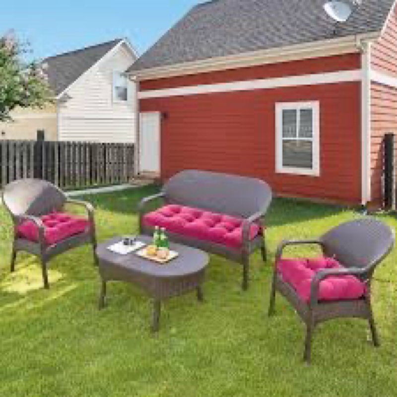 INCOMPLETE *Adliwyd 3pcs wicked patio furniture pink