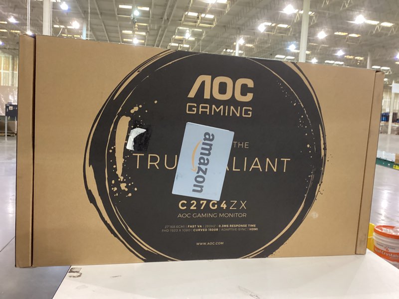 aoc c27g4zx gaming monitor.  display: 27-inch curved va panel resolution: full hd (1920 x 1080) refresh rate: 280hz response time: 0.3ms, features: adaptive sync, hdmi, 1500r curvature—missing cords and stand