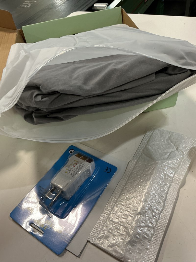 Condition photo showing Good Condition for grounding sheets king 25% silver fiber 75% organic cotton with outlet tester and test pen, grounded bed sheet kit earth connected bedding for bed (gray, king) gray king